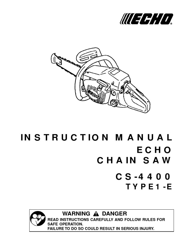 Echo CS-4400 Chainsaw Instruction Manual | PDF | Carburetor