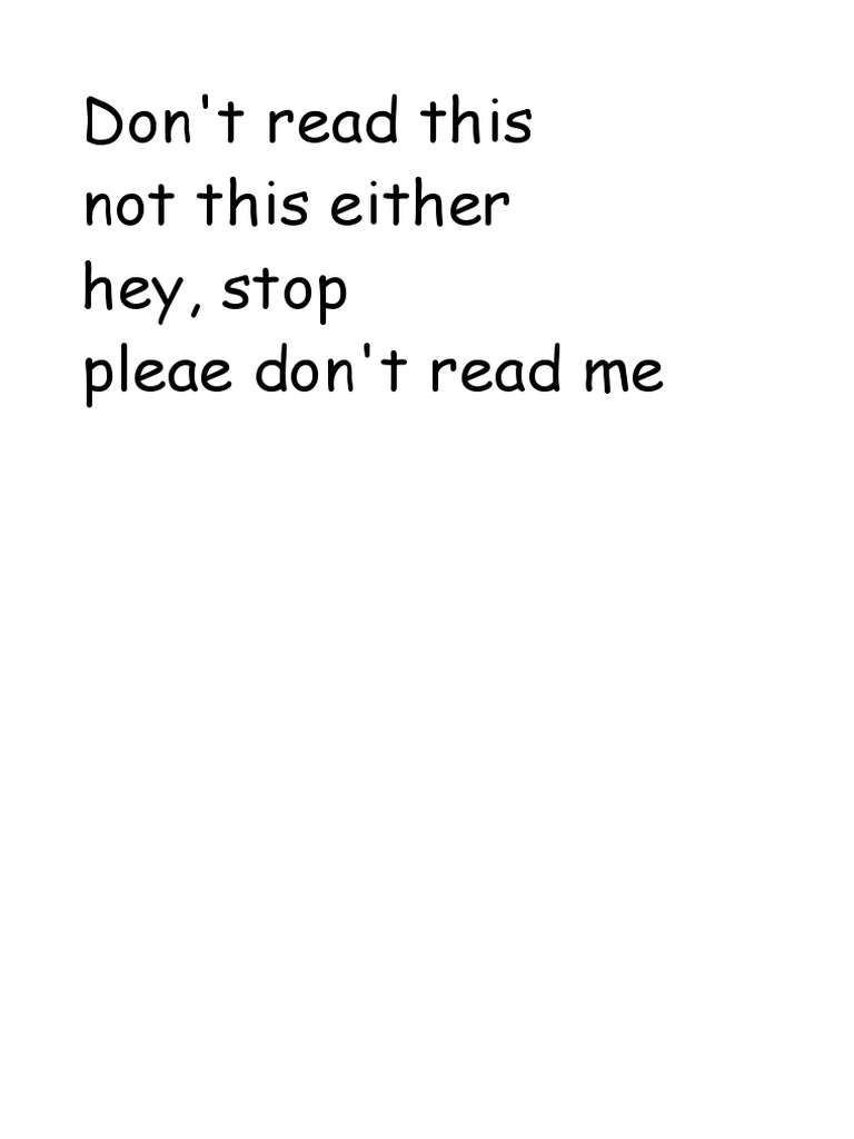 Warning: Don't Read This Document | PDF