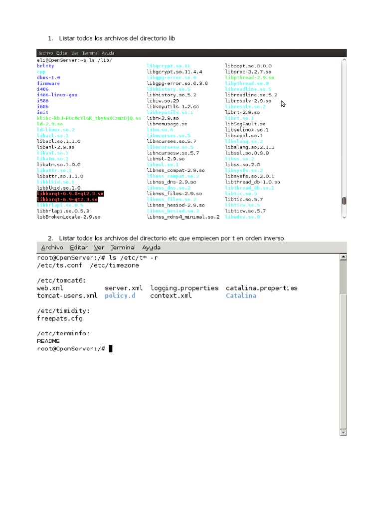Solucionario Comandos Linux | PDF | Archivo de computadora | Directorio ...