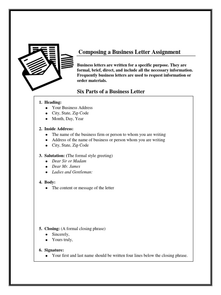 Business Letter Assignment 1 Written Communication Writing