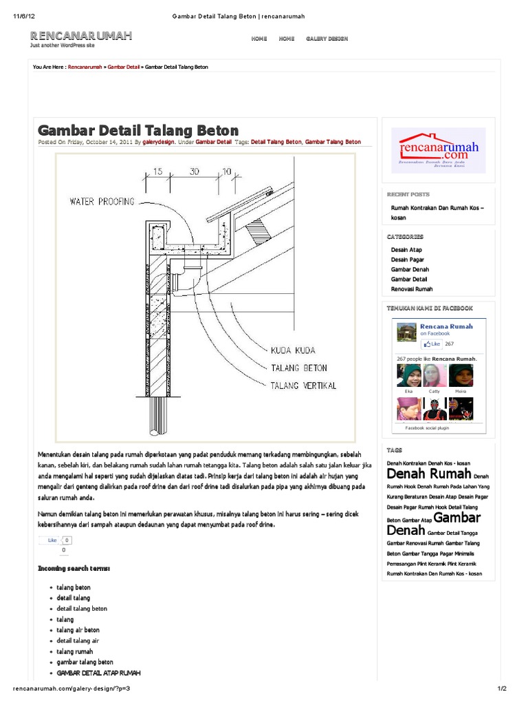 Gambar Detail Talang Beton Rencanarumah