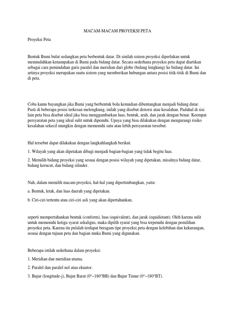 Macam Proyeksi Peta Pdf