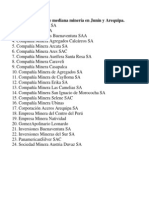 Lista de Mediana Minería en Junín y Arequipa (2)