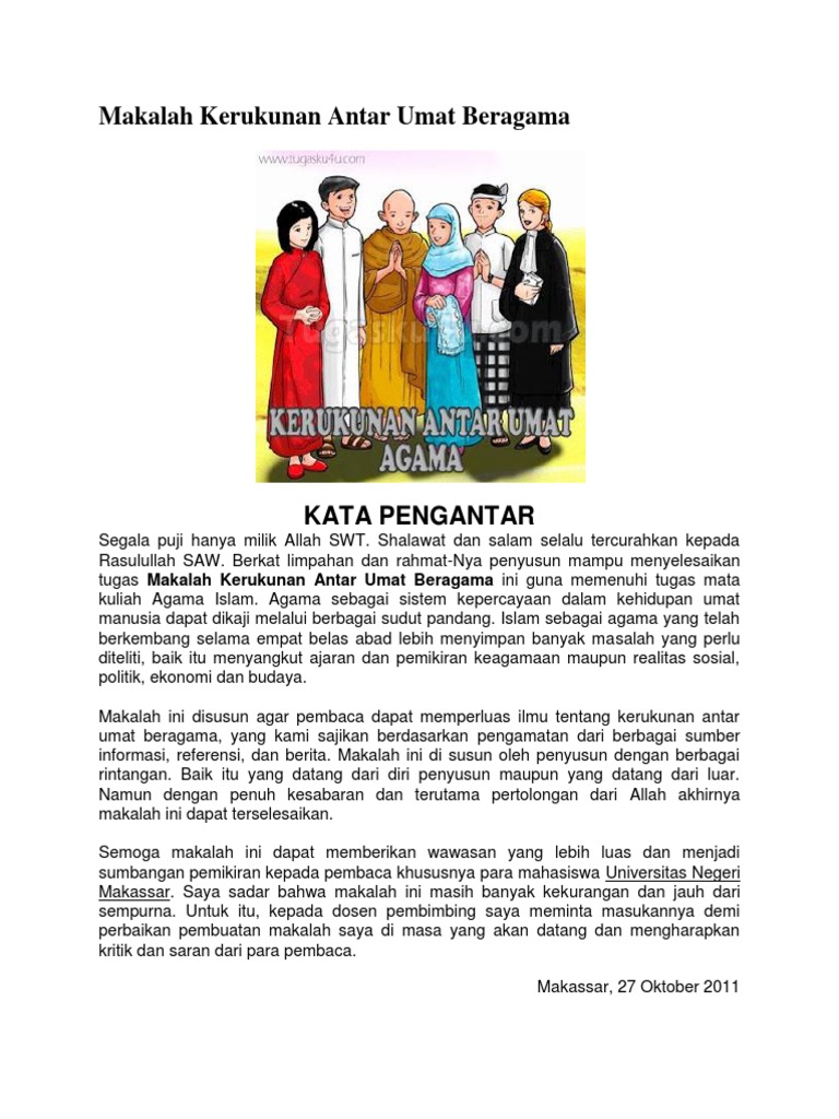 Makalah Kerukunan Antar Umat Beragama