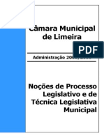 Noções de Processo Legislativo e de Técnica Legislativa Municipal