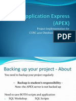 APEX Backups