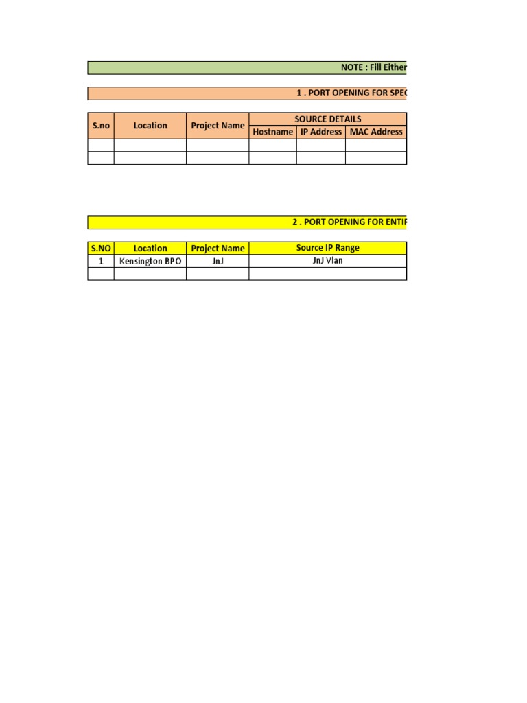 Port Opening Configuration Guide | PDF