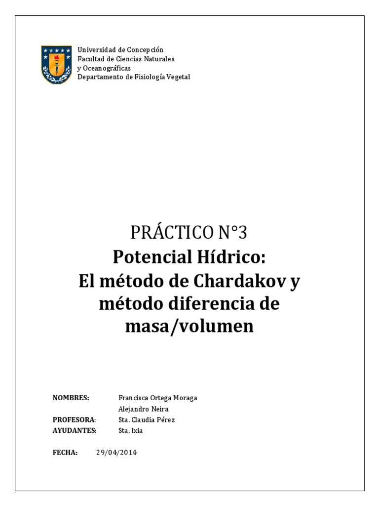 Método de Chardakov en Potencial Hídrico | PDF | Naturaleza