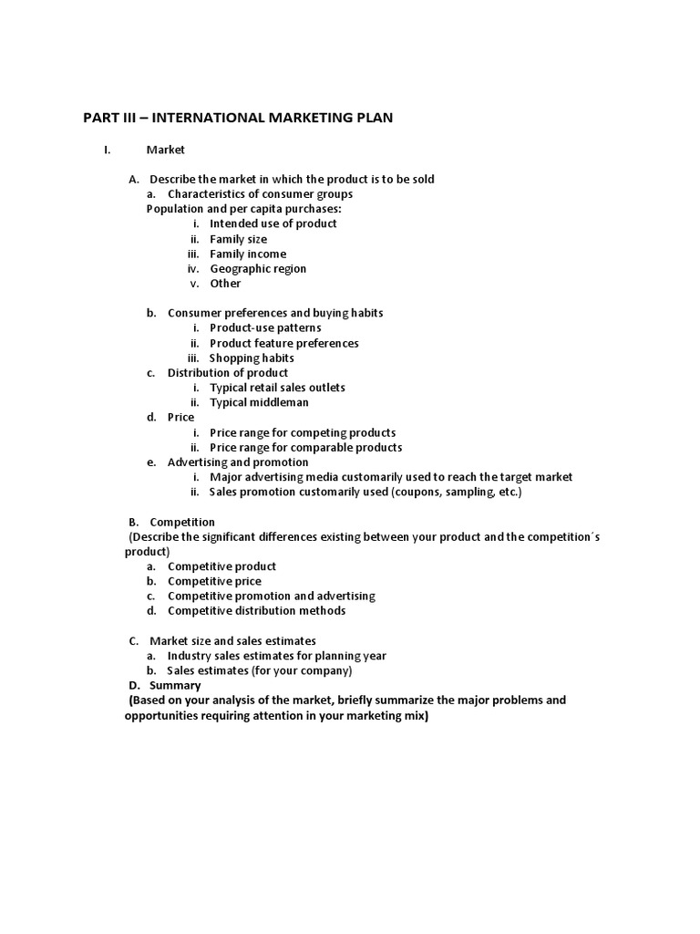 International Marketing Plan Overview | PDF | Business