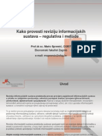 Kako Provesti Reviziju Informacijskih Sustava Regulativa I Metode