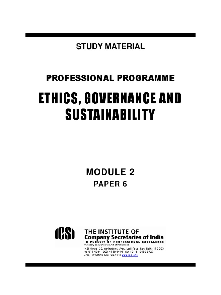 Ethics, Governance and Sustainability | PDF | Corporate Governance ...