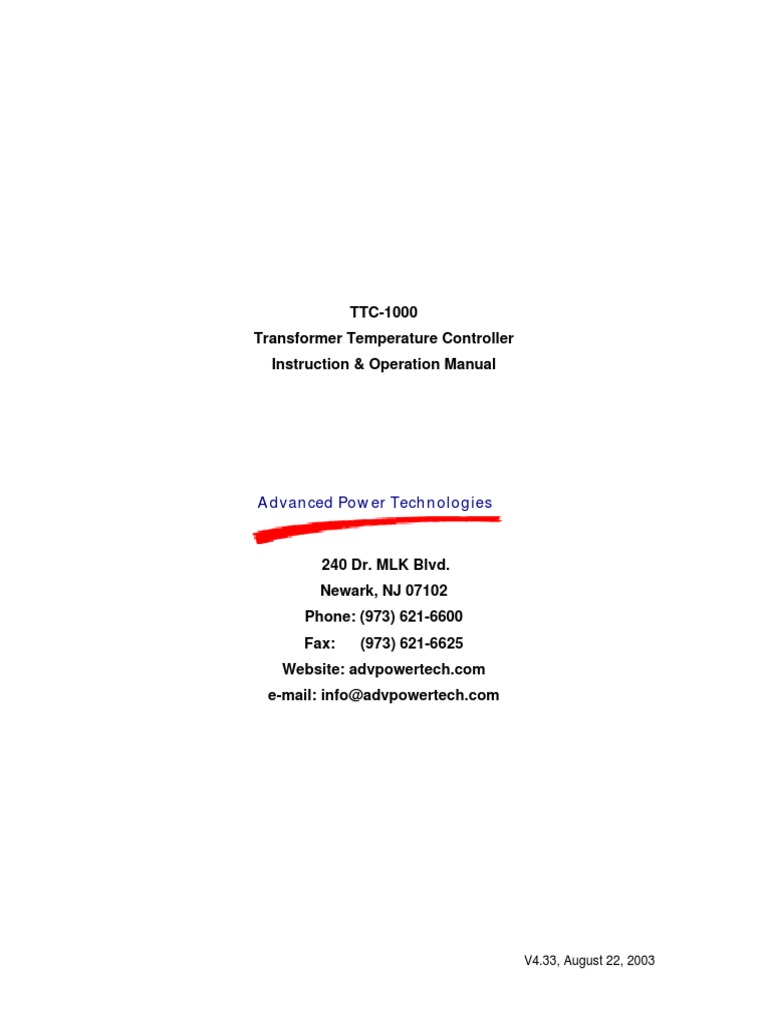 TTC-1000 Temperature Controller Manual | PDF | Relay | Electrical ...