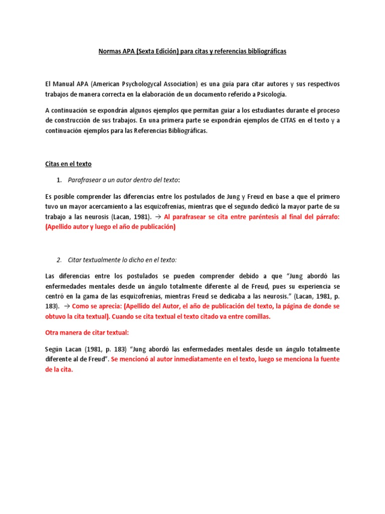 Normas APA Sexta Edici n Para Citas Y Referencias Bibliogr ficas