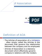 Articles of Association PRESENTATION