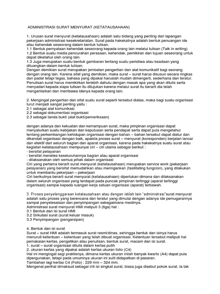 Administrasi Surat Menyurat