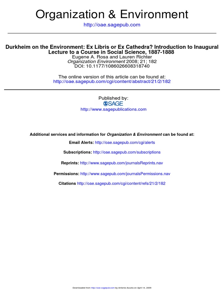 Durkheim On Environment Emile Durkheim Paradigm