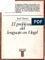 Simon Josef - El Problema Del Lenguaje en Hegel