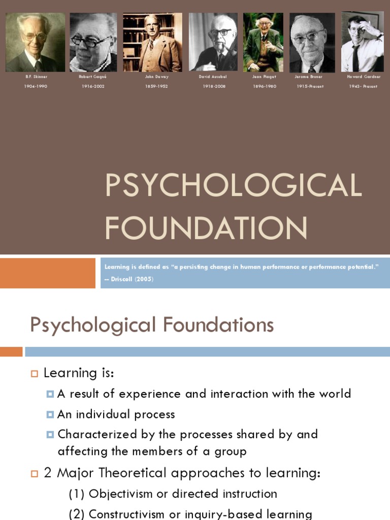 Psychological Foundation PDF PDF Constructivism (Philosophy Of