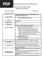 Download 7th grade algebraic expression and equations reflective lesson plan 2 by api-218076936 SN220852809 doc pdf