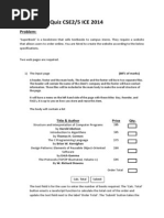 Sample Lab Quiz CSE2 5 ICE 2014