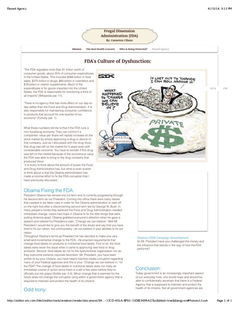 FDA's Power and Corruption Issues | PDF | Government Health Care | Wellness
