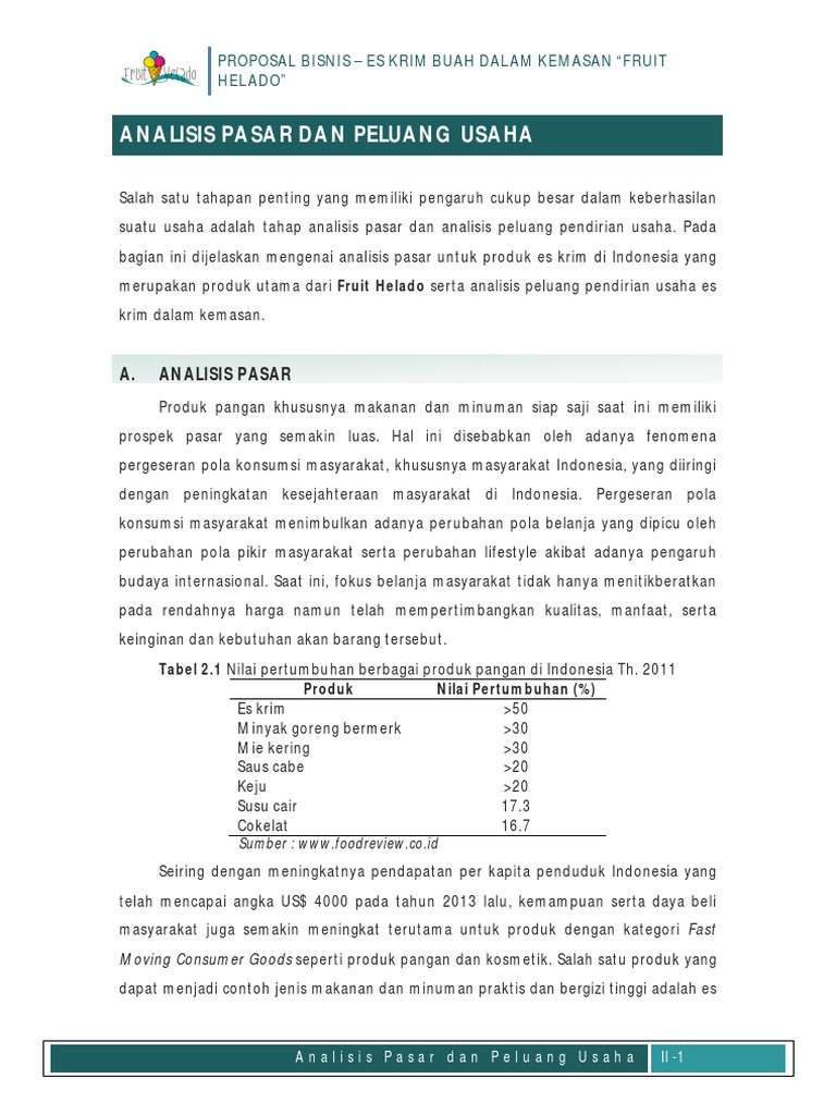Analisis Pasar Dan Peluang Usaha Es Krim