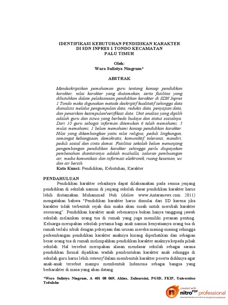 Jurnal Pendidikan Karakter Pdf