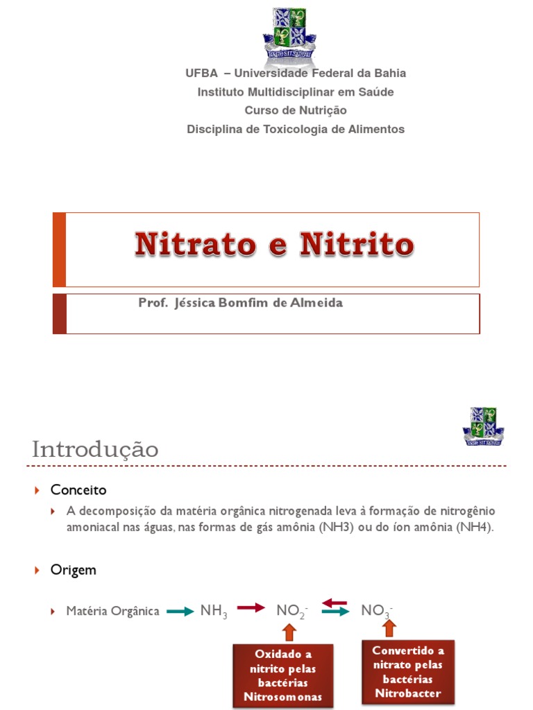 11. Nitrato e Nitrito Nitrogênio Bactérias