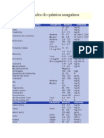 Valores Normales de Química Sanguínea