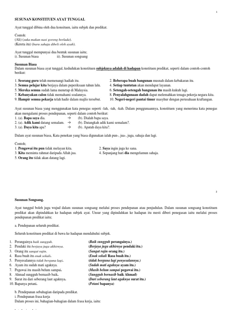 Ayat Biasa N Songsang Pdf