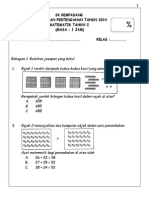 Kertas Soalan Matematik Tahun-2-Pertengahan Tahun