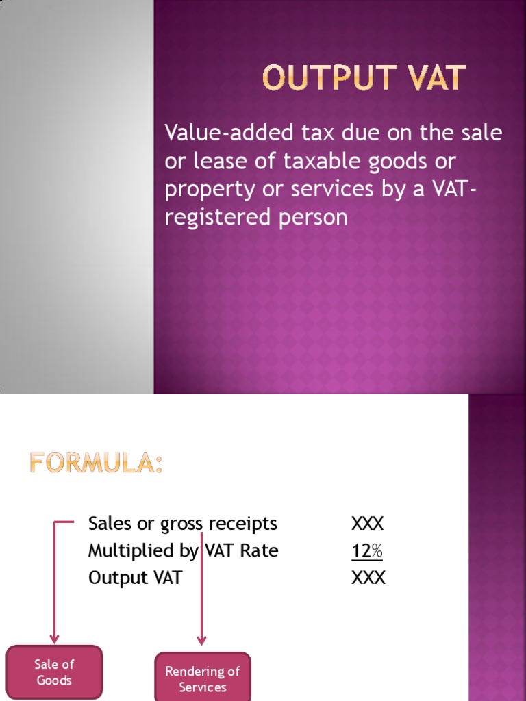 Output Vat Value Added Tax Receipt