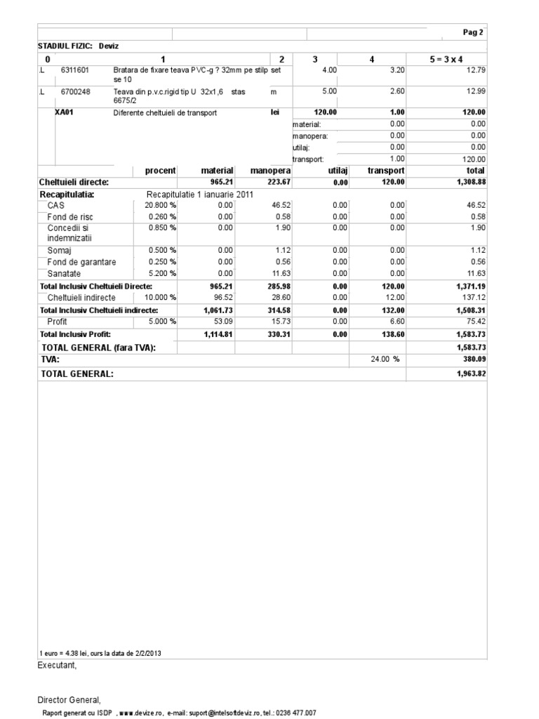 Deviz Bransament Trifazat 2014 | PDF