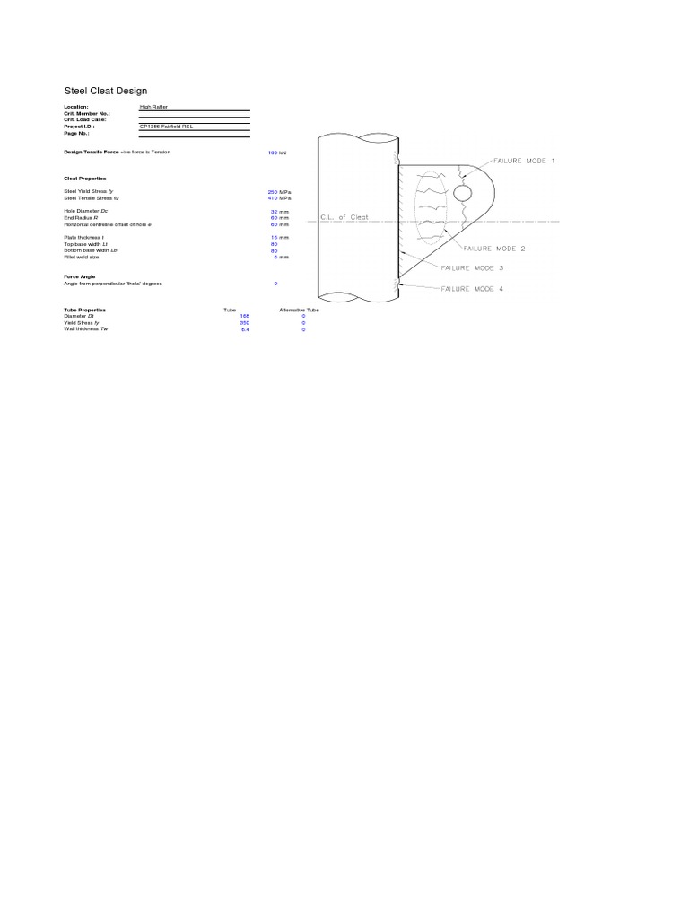 Steel Cleat Design Specifications | PDF