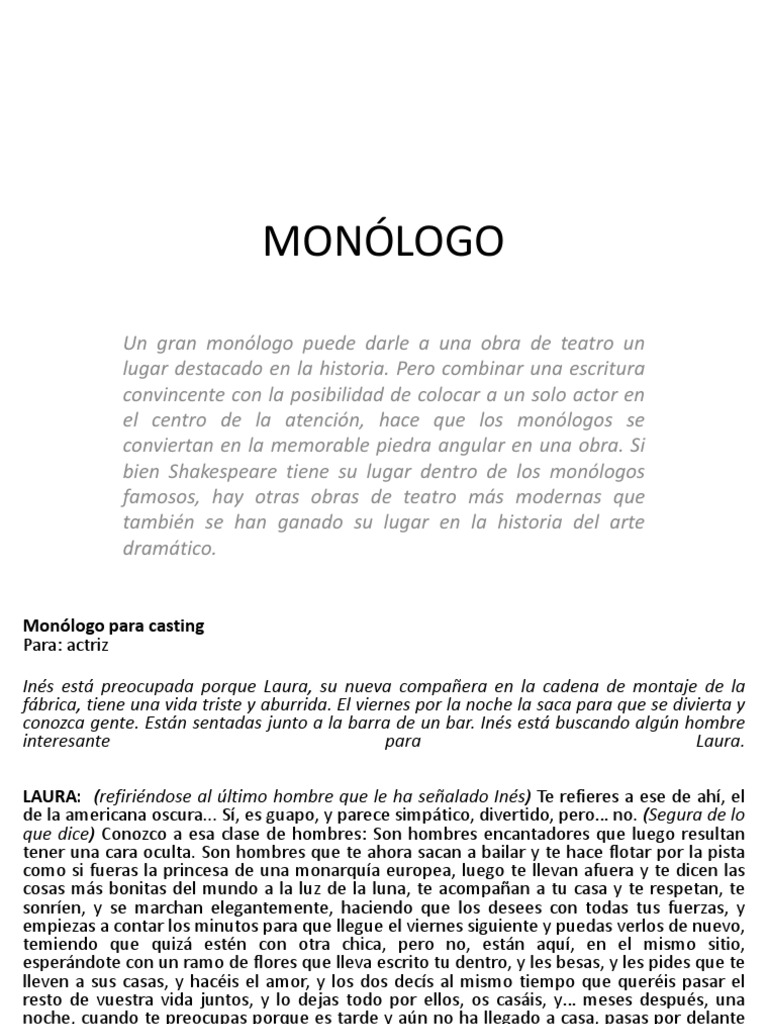 MONÓLOGO PDF Teatro Boda