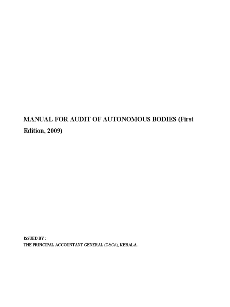 'Autonomous Bodies Manual | PDF | Audit | Expense