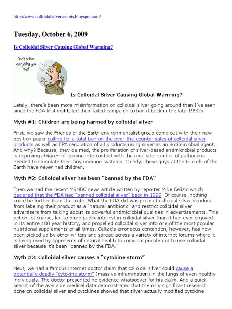 98 Pages of Information and Links On Colloidal Silver PDF Influenza