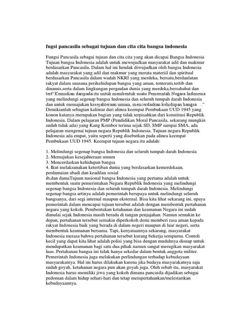 Sebutkan Tujuan Negara Kesatuan Republik Indonesia Dimana Dituangkannya Coba Sebutkan