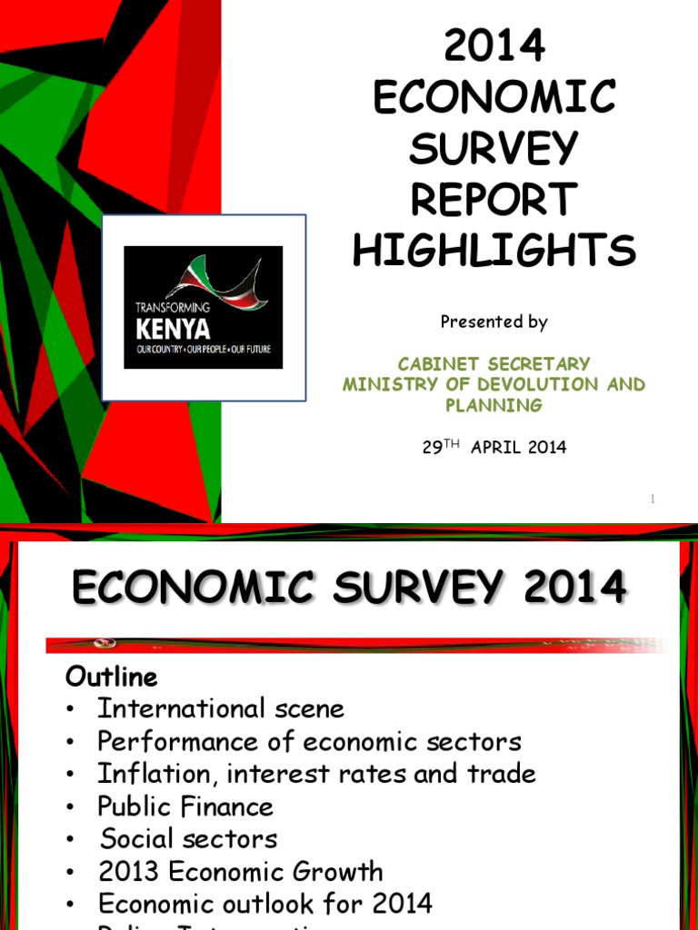 Kenya Economic Survey 2014 Highlights | PDF | Economic Growth | Agriculture