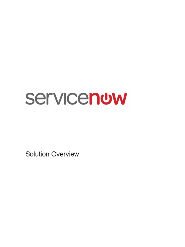 ServiceNow Solution Overview | Itil | Business