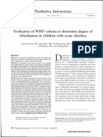 Evaluation of WHO criteria to determine degree of
dehydration in children with acute diarrhea