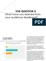 Evaluation Question 3:: What Have You Learned From Your Audience Feedback?