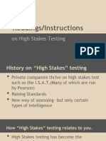 High Stakes Testing