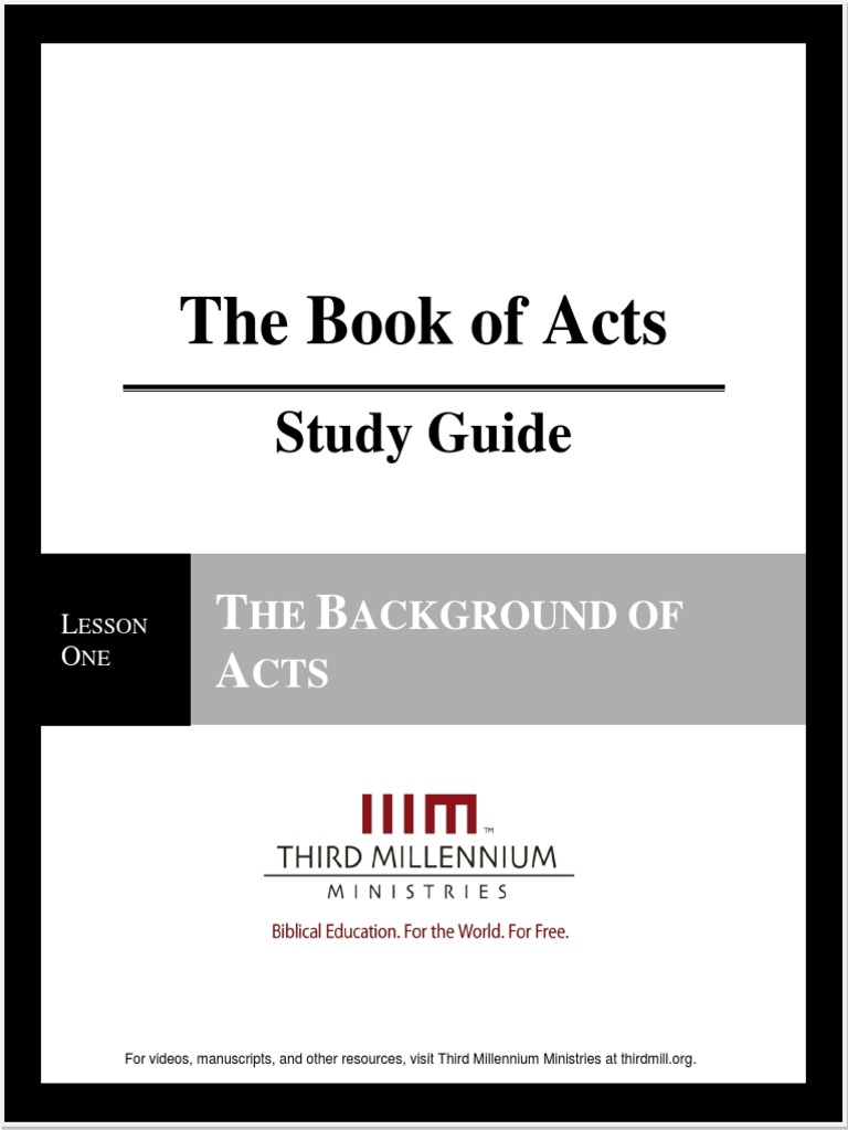 The Book of Acts - Lesson 1 - Study Guide | PDF | Acts Of The Apostles ...
