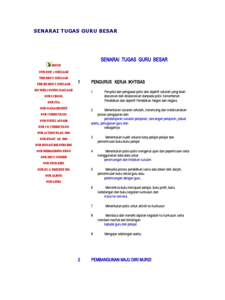 Senarai Tugas Guru Besar