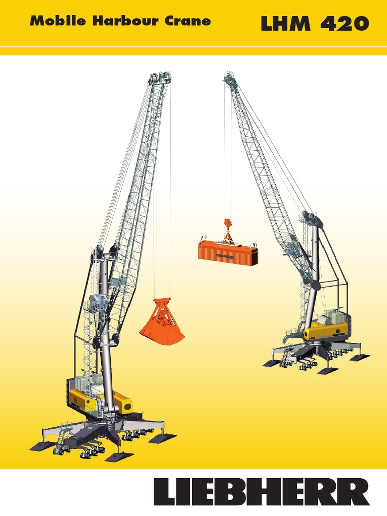 Liebherr LHM 420 Mobile Harbour Crane Data Sheet EN 104920 PDF Crane