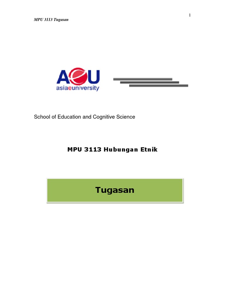 Assignment Mpu3113. Hubungan.etnik.jan.2014
