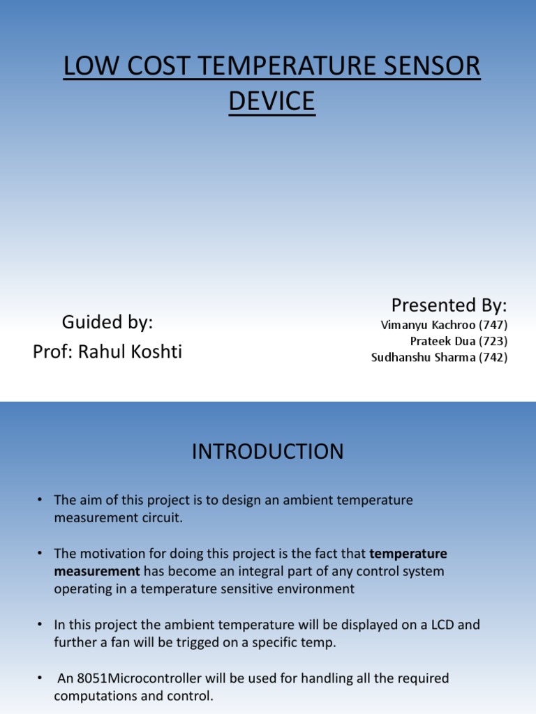 Low-Cost Temperature Sensor Design | PDF | Microcontroller | Sensor