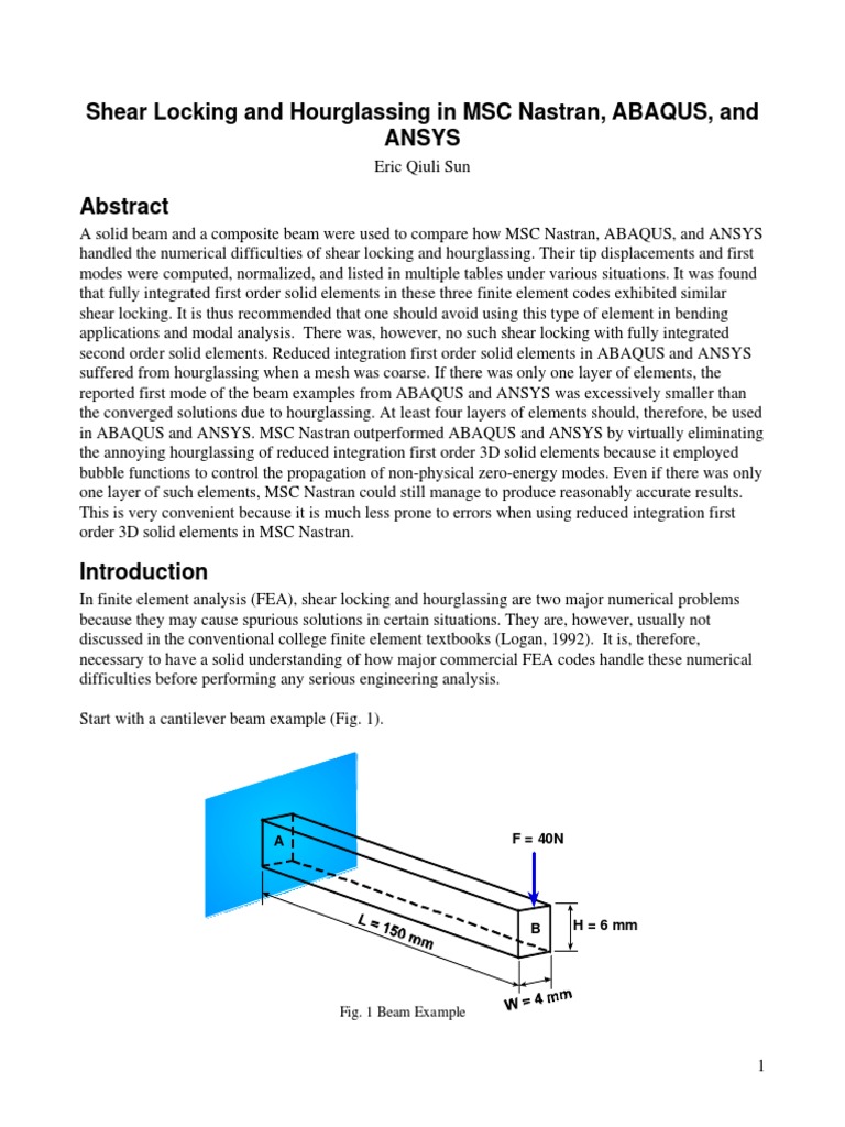 Shear Locking and Hourglass | PDF | Business