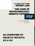 The Case of Biotechnology/ Genetic Patents: Patent Law